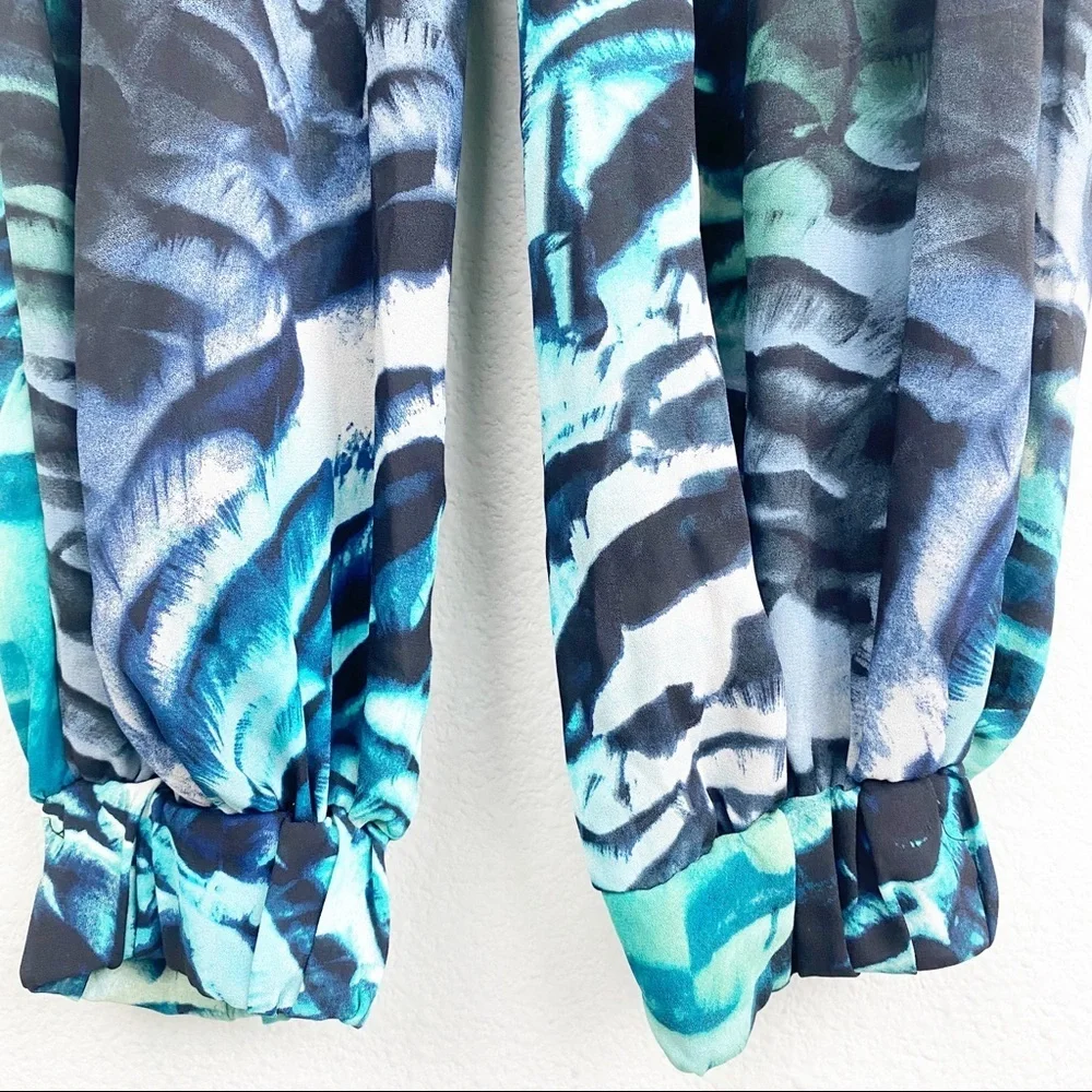 JUNE & HUDSON Blue Wide Leg Cuffed Jogger Pant Med